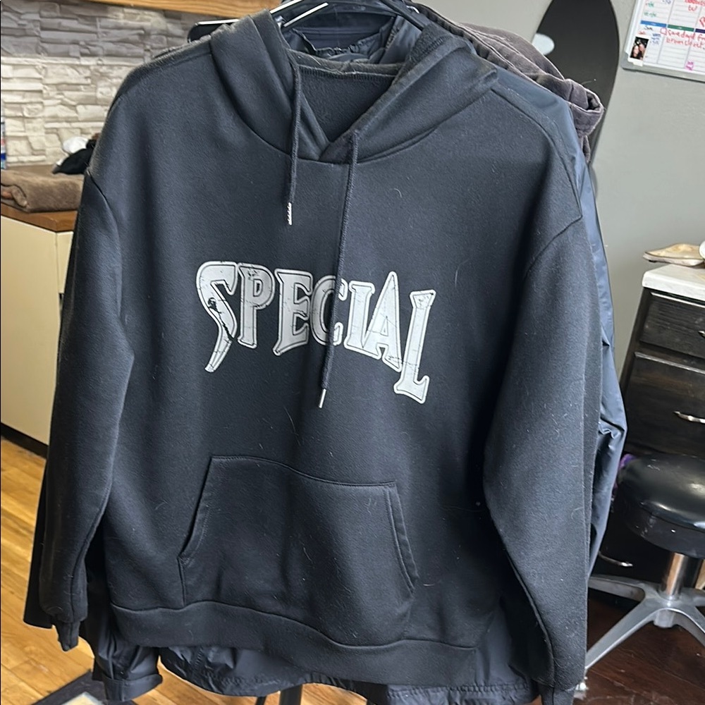Black Hoodie with 'Special' Print